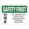 Signmission OSHA Sign, Eye Ear And Face Protection W/ Symbol, 10in X 7in Decal, 10" W, 7" H, Landscape OS-SF-D-710-L-10609 - alternate 1